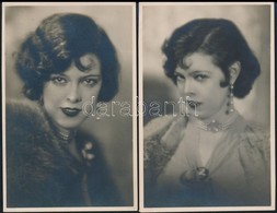 Cca 1930 Azonosítatlan Színésznő, 2 Db Fotólap, 9×14 Cm - Sonstige & Ohne Zuordnung
