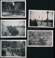 1937 Az Olasz Király Budapesti Látogatása Alkalmából Rendezett Katonai Díszszemléről, 5 Db Fotó, Hátoldalon Feliratozva, - Sonstige & Ohne Zuordnung