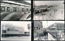 Cca 1976 és 1989 Közötti Budapesti Városképek, Felszíni Metróépítések Különféle Helyszíneken, 43 Db Fotó, 9×14 Cm - Sonstige & Ohne Zuordnung