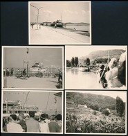 Cca 1960 Badacsonyi életképek: Kikötő, Szőlő, 5 Db Fotó, 7×10 Cm - Sonstige & Ohne Zuordnung