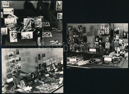 1957 3 Db Fotó Képeslapkiállításról, 9×12 Cm - Sonstige & Ohne Zuordnung