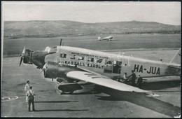 A Magyar Légiforgalmi Rt. Budapest HA-JUA Vitéz Kaszala Károly Elnevezésű JU-52 Repülőgépe Budaörsön, Modern Előhívás, H - Autres & Non Classés