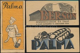 Cca 1920-1930 3 Db Régi Cipész Számolócédula (Palma, Berson) - Pubblicitari