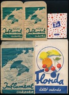 Cca 1940 5 Db Gyógyszertári Gyógycukorka Reklámos Papírtasak és Címke (1 Db) / Pharmacy Pills Bags And Labels - Reclame