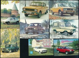 Cca 1980 Szovjet Autók: Lada, Moszkvics, Stb., 9 Db Kártyanaptár - Werbung