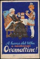 Cca 1930 'A Hosszú élet Titka A Mindennapi Ovomaltine' - Reklámterv, Hátoldalon A Globus Nyomda Pecsétjével, Kis Szakadá - Werbung