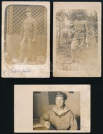 1917-1921 Vegyes Katonai Fotó Tétel, Fotólapok, 3 Db, Az Egyiken Egy Polai Matrózzal (K.u.K. Kriegsmarine.), Hajtásnyomo - Sonstige & Ohne Zuordnung