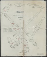 1922 Budapest B. és C. Erdőgazdasági Osztályainak Alaptérképe, A Hajtások Mentén Kis Szakadásokkal, 30×24,5 Cm - Sonstige & Ohne Zuordnung