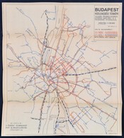 Budapest Közlekedési Térképe, 1:50000, Fővárosi Villamosvasút Sajtó és Balesetelhárítási Csoportja, 40×36 Cm - Andere & Zonder Classificatie