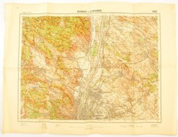 1936 Budapest és Szentendre Környékének Katonai Térképe, Kiadja: M. Kir. Állami Térképészet, 47×63 Cm - Altri & Non Classificati