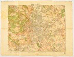 1940 Budapest és  Környékének Katonai Térképe, Kiadja: M. Kir. Honvéd Térképészeti Intézet, 47×62 Cm - Otros & Sin Clasificación