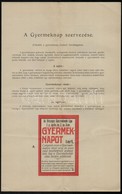 1908 Gyermeknap Szervezési Segédlet Részletes Instrukciókkal, Képekkel, Rajzokkal, 4 P + 1 L - Zonder Classificatie