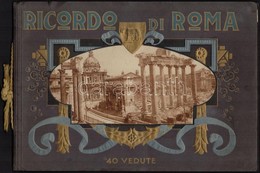Cca 1927 Ricordo Di Roma, Képes Leporello, 40 Képpel, Háromnyelvű Leírással - Zonder Classificatie