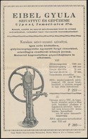 Cca 1930 Eibel Gyula Szivattyú és Gépüzem Két Képes Reklám Nyomtatvány - Ohne Zuordnung