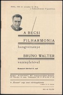 1932 Bruno Walter A Bécsi Filharmónia Hangversenye. Prospektus 14p. - Ohne Zuordnung