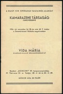 1934 A Magyar Kir. Operaház Tagjaiból Alakult Kamarazene Társaság Hangversenyének Programfüzete - Non Classés