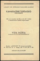 1934 A Magyar Kir. Operaház Tagjaiból Alakult Kamarazene Társaság Hangversenyének Programfüzete - Zonder Classificatie