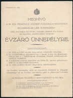 1935 Ferenc József Tudományegyetem évzáró Meghívója - Zonder Classificatie