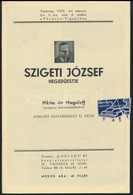 1935 Szigeti József Hegedűestje. Hangverseny Prospektus Reklámokkal 16p. - Zonder Classificatie