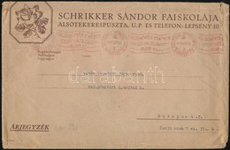 1941 Schrikker Sándor Faiskolája Alsótekerespuszta Fejléces Reklámboríték - Zonder Classificatie