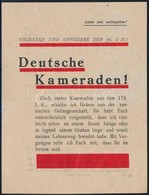 1945 Németeket Oroszokhoz Való átállásra Biztató Német Nyelvű Röplap - Ohne Zuordnung