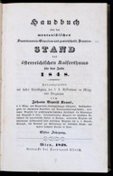 Handbuch über Den Montanistischen Staatsbeamten-Gewerken Und Gewerkschaftliche Beamtenstand Des ősterreichischen Kaisert - Sin Clasificación