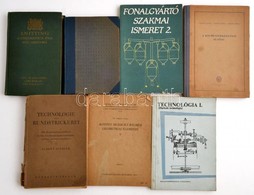 Vegyes Textilgyártással Kapcsolatos Könyvtétel, 8 Db: 
Vékássy Alajos: Hurkolt Kelmék Kötése I. Rész. Bp.,1950., Tanköny - Ohne Zuordnung