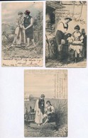 ** * 11 Db RÉGI Párok Motívum Képeslap / 11 Pre-1945 Couples Motive Postcards - Unclassified