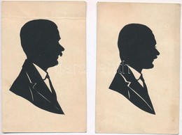 ** * 4 Db RÉGI Sziluettes Művészlap / 4 Pre-1945 Silhouette Art Motive Cards - Zonder Classificatie