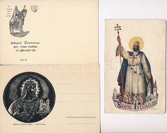 ** 3 Db RÉGI Motívumlap: Szent István Király / 3 Pre-1945 Motive Postcards: Stephen I Of Hungary - Zonder Classificatie