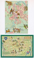 ** * 30 Db MODERN Térképes Motívumlap / 30 Modern Map Motive Postcards - Non Classés