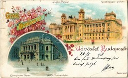 * T3/T4 1898 (Vorläufer!) Budapest, Igazságügyi Palota, M. Kir. Dalszínház. F. Schmuck Art Nouveau, Floral, Litho (Rb) - Non Classificati