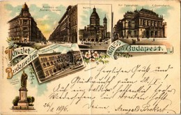 T3/T4 1896 (Vorläufer!) Budapest, Bazilika, Andrássy út, Kir. Operaház, József Főherceg Szobra, Országos Mintarajziskola - Ohne Zuordnung