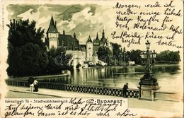 T2/T3 1900 Budapest XIV. Városligeti Tó, Vajda Hunyad Vára. F. Vidéki Litho (EK) - Non Classificati