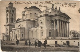 T2/T3 1917 Eger, Nagytemplom (kopott Sarkak / Worn Corners) - Ohne Zuordnung