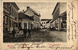 T2 1903 Brád, Fő Tér, Belváros. Ábrahám István üzlete és Saját Kiadása / Main Square, Shops - Non Classés