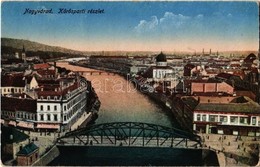 T2/T3 Nagyvárad, Oradea; Körösparti Részlet, Zsinagóga, Gazdasági és Iparbank / River Cris, Bridge, Synagogue, Bank  (EK - Zonder Classificatie