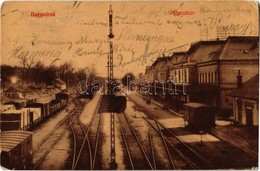 T2/T3 1911 Nagyvárad, Oradea; Pályaudvar, Vasútállomás, Tehervagonok, Gőzmozdony. W. L. (?) 41. Kiadja Rákos Vilmos / Ba - Non Classificati