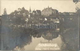 T2 1913 Segesvár, Schässburg, Sighisoara; Folyópart / River Bank, Photo - Ohne Zuordnung