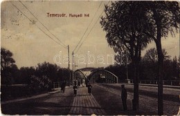 T3 1909 Temesvár, Timisoara; Hunyadi Híd, Villamos. W. L. 122. / Bridge, Tram (kopott Sarkak / Worn Corners) - Zonder Classificatie