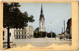 T2/T3 1912 Igló, Zipser Neudorf, Spisská Nová Ves; Katolikus Templom, Városház. Feitzinger Ede No. 701. / Church, Town H - Ohne Zuordnung