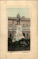 T2 1914 Losonc, Lucenec; Kossuth Szobor, Polgári Leányiskola. Kármán Kiadása / Statue, Girl School - Non Classés