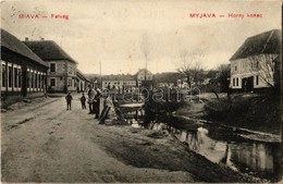 T2/T3 1912 Miava, Myjava; Horny Konec / Felvég, Utcakép, Fahíd / Street View, Wooden Bridge (EK) - Ohne Zuordnung
