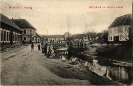 T2/T3 1912 Miava, Myjava; Horny Konec / Felvég, Utcakép, Fahíd / Street View, Wooden Bridge (EK) - Zonder Classificatie