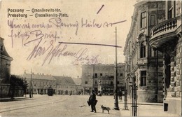 T2 1914 Pozsony, Pressburg, Bratislava; Grasalkovits Tér, Villamos / Square, Tram - Ohne Zuordnung