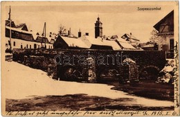 T2 1915 Szepesszombat, Georgenberg, Spisská Sobota; Híd Télen. Kiadja Hensch Ede és Fia / Bridge In Winter - Non Classificati