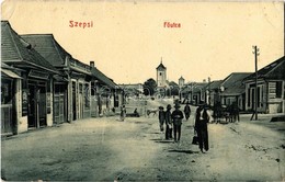 T3 1913 Szepsi, Abaúj-Szepsi, Moldava Nad Bodvou; Fő Utca, Templom, Zibray Károly üzlete, Kávéház. W. L. Bp. 2642. / Mai - Non Classificati