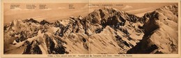 ** T1/T2 Tátra, Vysoké Tatry; Látkép A Tátra Csúcsról Kelet Felé. Kinyitható Panorámalap /  Folding Panoramacard - Zonder Classificatie