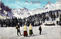 T2 Tátra, Vysoké Tatry; Télen A Befagyott Poprádi-tavon, Síelők. Cattarino S. Utóda Földes Samu Kiadása / Winter Sport,  - Non Classificati