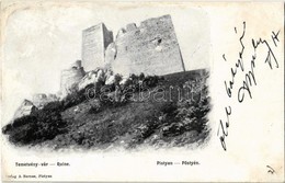 T4 Temetvény, Hrádok (Pöstyén); Temetvény Vár. A. Bernas Kiadása / Hrad Tematín / Castle (r) - Non Classificati